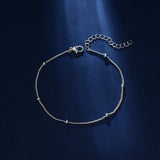 Sterling Silver Anklets for Women Daisy Star Bead Foot Chain Jewelry