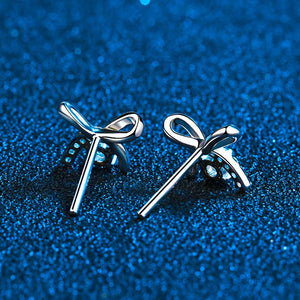 0.5ct Moissanite Diamond Stud Earrings 14K Bowknot Earring For Women