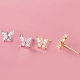 Women's Silver Rhinestone Butterfly Wing Cartilage Earring
