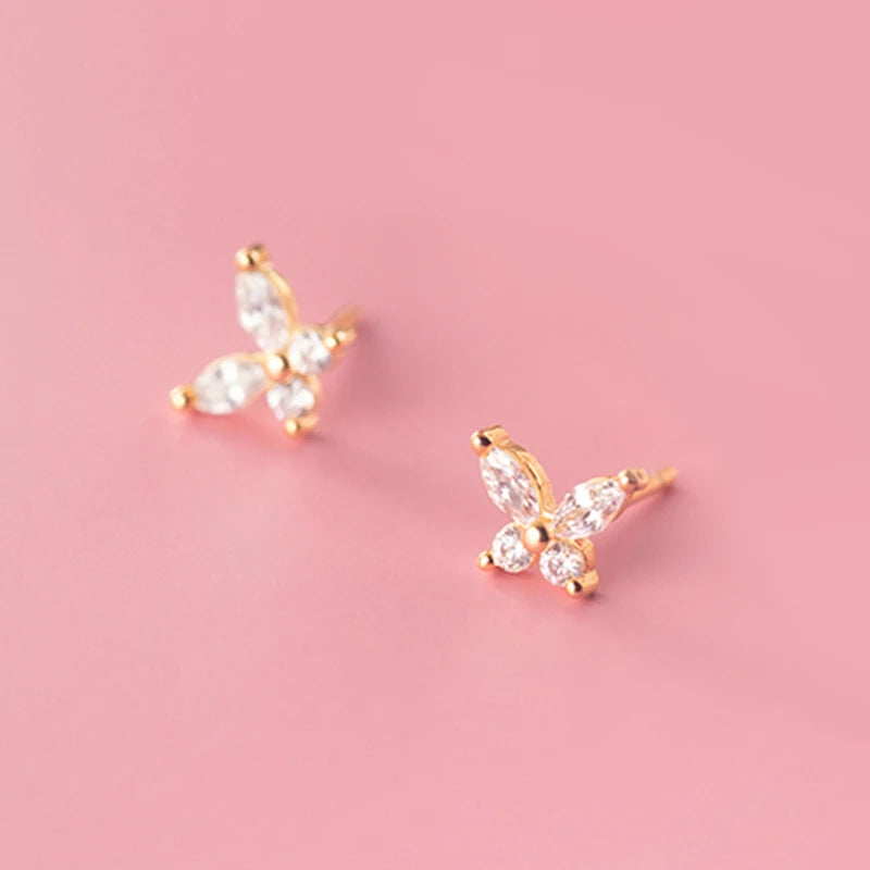 Women's Silver Rhinestone Butterfly Wing Cartilage Earring