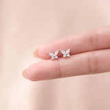 Women's Silver Rhinestone Butterfly Wing Cartilage Earring