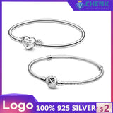 Sterling Silver Charm Bracelet DIY for Mom with Eternity Stone