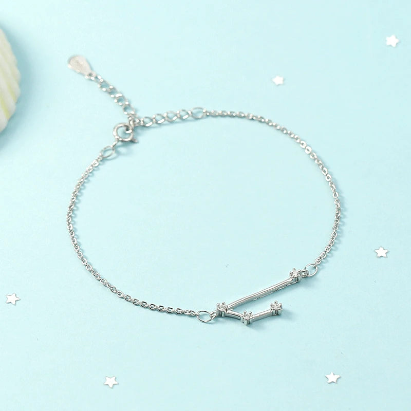 Silver Zodiac Charms Women's Bracelet