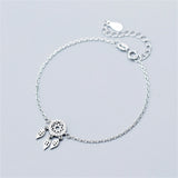 Sterling Silver Dream Catcher Bracelet Tassel Crystal Set