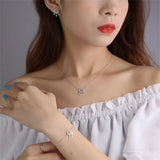 Sterling Silver Dream Catcher Bracelet Tassel Crystal Set