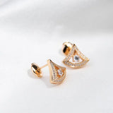 Sterling Silver Scallop Stud Earrings Classic Skirt Earrings