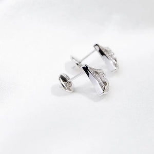 Sterling Silver Scallop Stud Earrings Classic Skirt Earrings