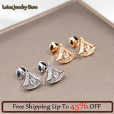Sterling Silver Scallop Stud Earrings Classic Skirt Earrings