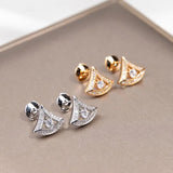 Sterling Silver Scallop Stud Earrings Classic Skirt Earrings