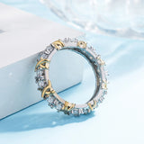 Sterling Silver Cross Diamond Ring Platinum Band Zircon Jewelry SAL9