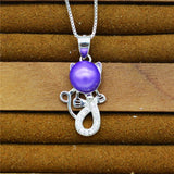 Sterling Silver Cat Pearl Pendant Mountings DIY Jewelry
