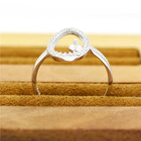 Sterling Silver Cz Ellipse Pearl Ring Mounts