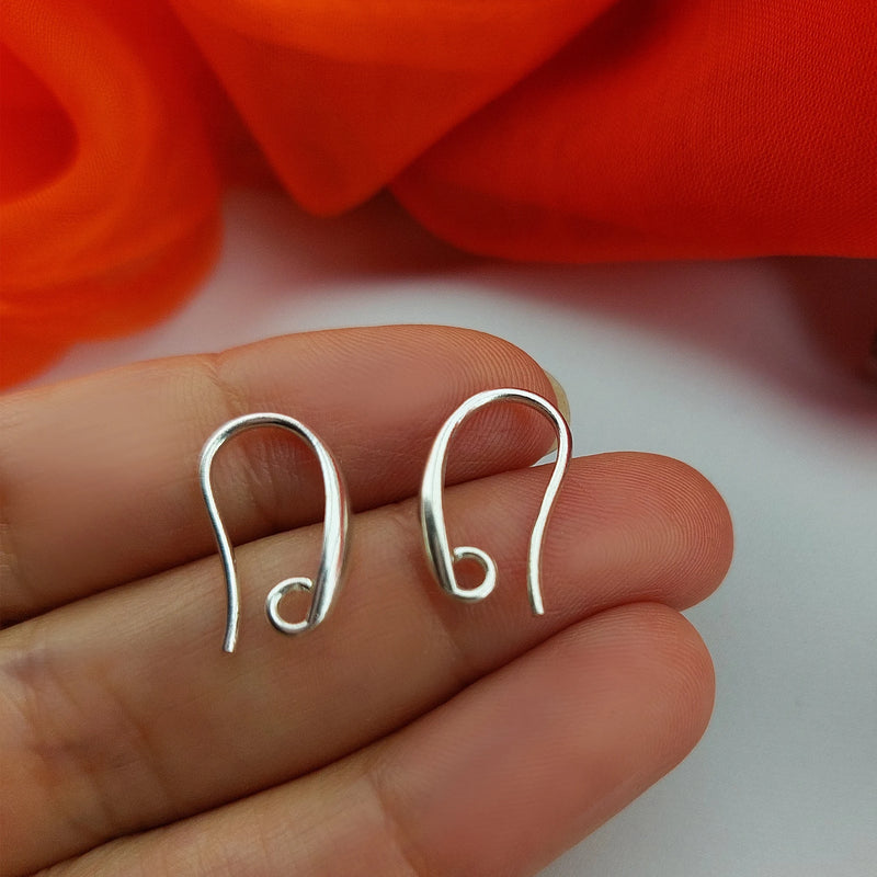 925 Silver Earring Hooks, Jewelry Findings (2 pairs)