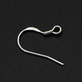 925 Silver Flat Earwires with Coil, 10pcs Jewelry Findings (CY-003-4)
