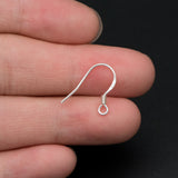 925 Silver Flat Earwires with Coil, 10pcs Jewelry Findings (CY-003-4)