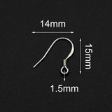 925 Silver Flat Earwires with Coil, 10pcs Jewelry Findings (CY-003-4)