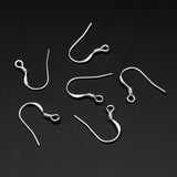 925 Silver Flat Earwires with Coil, 10pcs Jewelry Findings (CY-003-4)