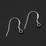 925 Silver Flat Earwires with Coil, 10pcs Jewelry Findings (CY-003-4)