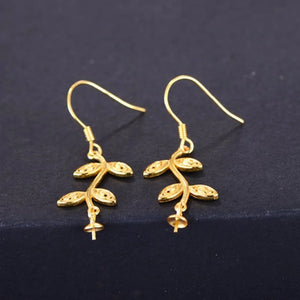 Sterling Silver Earring Settings Round Beads 24K Plated 925 Silver Components