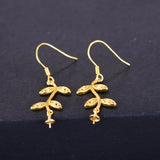 Sterling Silver Earring Settings Round Beads 24K Plated 925 Silver Components