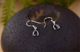 925 Silver Plated Earring Settings for Gemstones with Pinch Bails E044B