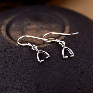 925 Silver Plated Earring Settings for Gemstones with Pinch Bails E044B