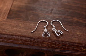 925 Silver Plated Earring Settings for Gemstones with Pinch Bails E044B