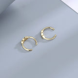 Heart Hoop Earrings Long Line Sterling Silver Jewelry