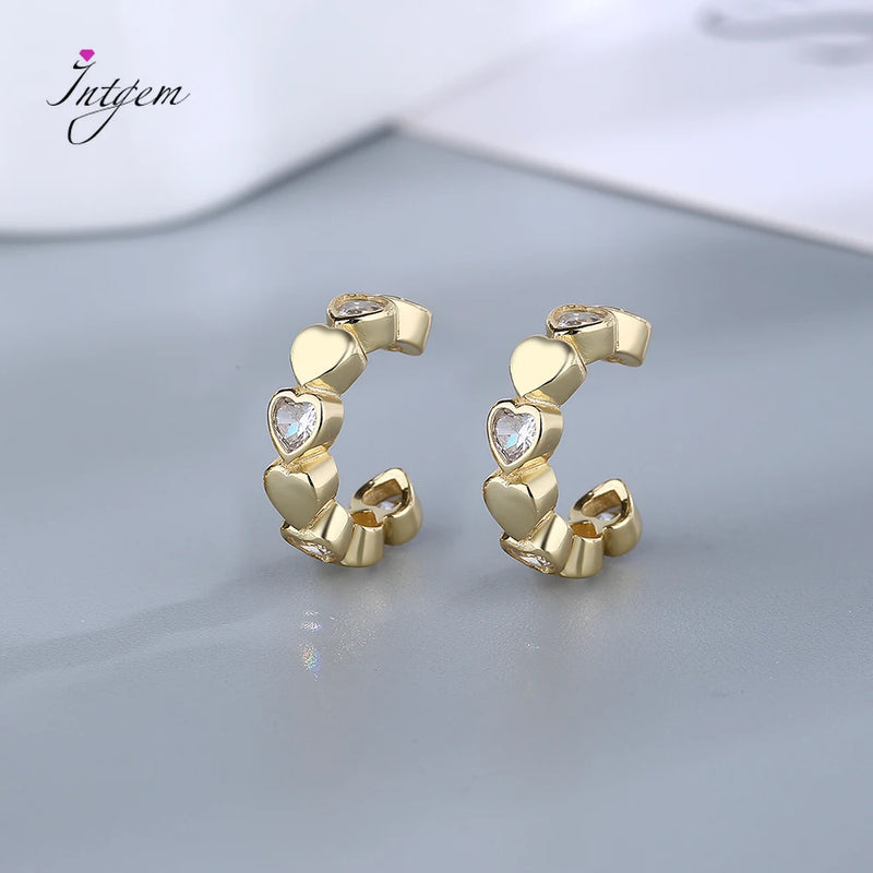 Heart Diamond Hoop Earrings Sterling Silver Long Line Love Fine Jewelry