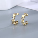 Heart Diamond Hoop Earrings Sterling Silver Long Line Love Fine Jewelry