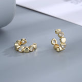 Sterling Silver Heart Diamond Hoop Earrings