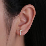 Sterling Silver Earrings 925 Small Zircon Stud Earrings for Women