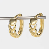 Sterling Silver Hoop Earrings Sweet Heart Hollow Punk Style Women Jewelry