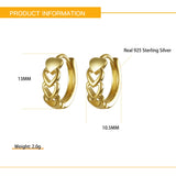 Sterling Silver Hoop Earrings Sweet Heart Hollow Punk Style Women Jewelry