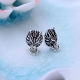 Wolf Head Stud Earrings Sterling Silver Gift 12x8mm