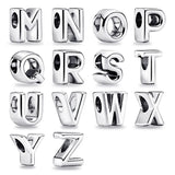 Sterling Silver Alphabet Bead Charm 16 18 21 Dangle for Bracelet