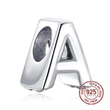 Sterling Silver Alphabet Bead Charm 16 18 21 Dangle for Bracelet