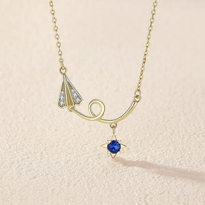 Sterling Silver Plated Diamond Ladies Jewelry Set - Plane Design
