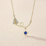 Sterling Silver Plated Diamond Ladies Jewelry Set - Plane Design