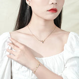Sterling Silver Plated Diamond Ladies Jewelry Set - Plane Design