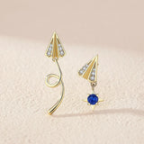 Sterling Silver Plated Diamond Ladies Jewelry Set - Plane Design