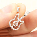Sterling Silver Guitar Pearl Pendant Mountings DIY Jewelry