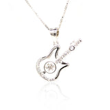 Sterling Silver Guitar Pearl Pendant Mountings DIY Jewelry