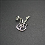 Sterling Silver Guitar Pearl Pendant Mountings DIY Jewelry