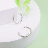 Sterling Silver Charm Hoop Earrings Women Jewelry Mother's Gift