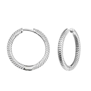 Sterling Silver Charm Hoop Earrings Women Jewelry Mother's Gift