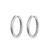 Sterling Silver Charm Hoop Earrings Women Jewelry Mother's Gift