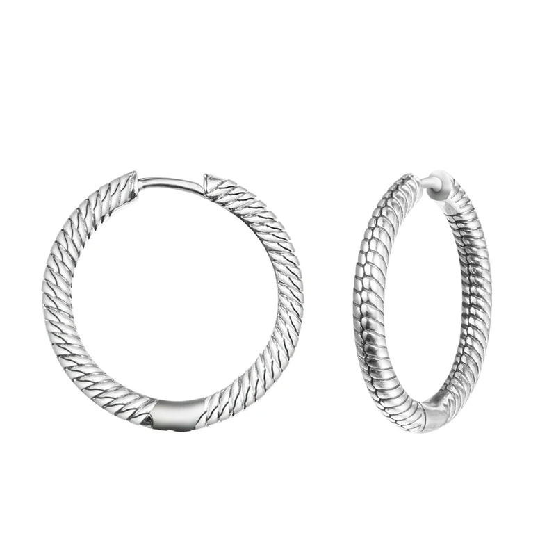 Sterling Silver Charm Hoop Earrings Women Jewelry Mother's Gift