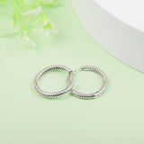 Sterling Silver Charm Hoop Earrings Women Jewelry Mother's Gift