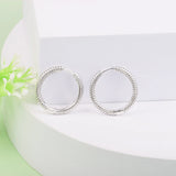 Sterling Silver Charm Hoop Earrings Women Jewelry Mother's Gift